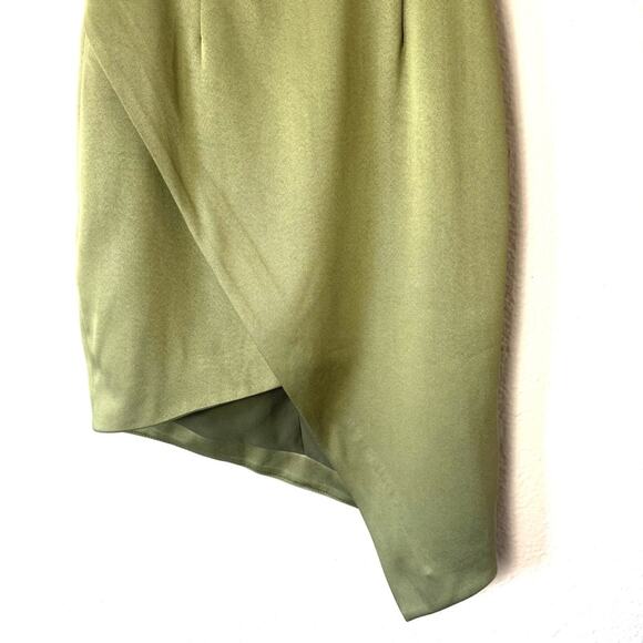 Elliatt Camo Green Asymmetric Satin Halter Mini Dress Size XS - Picture 4 of 8
